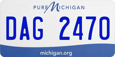 MI license plate DAG2470