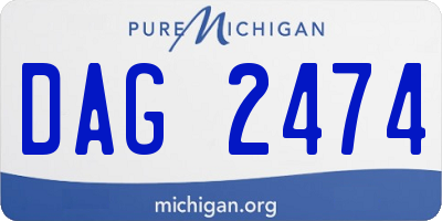 MI license plate DAG2474