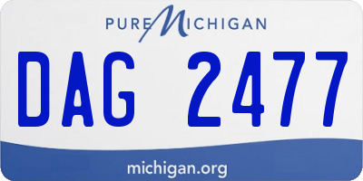 MI license plate DAG2477