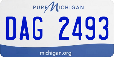 MI license plate DAG2493