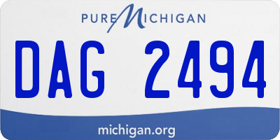 MI license plate DAG2494
