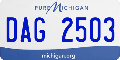 MI license plate DAG2503