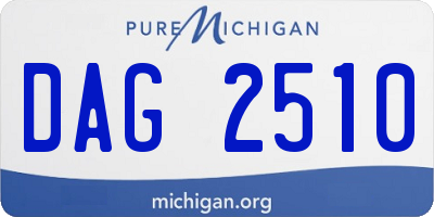 MI license plate DAG2510