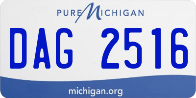 MI license plate DAG2516