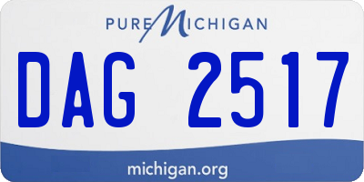 MI license plate DAG2517