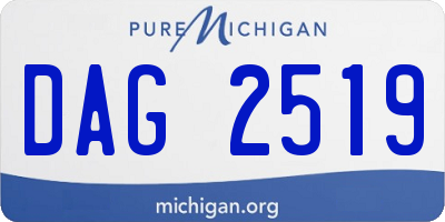 MI license plate DAG2519