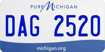 MI license plate DAG2520
