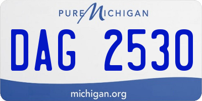 MI license plate DAG2530