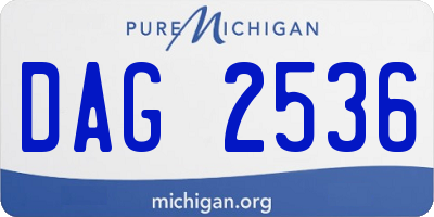 MI license plate DAG2536