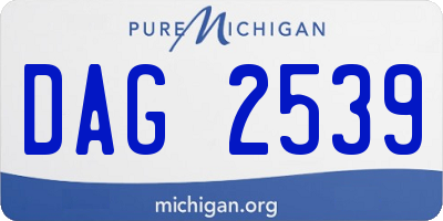 MI license plate DAG2539