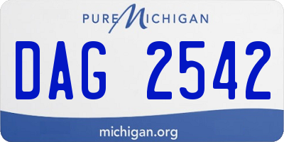 MI license plate DAG2542