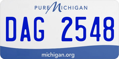 MI license plate DAG2548