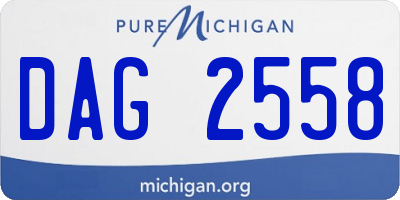 MI license plate DAG2558