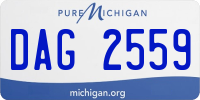 MI license plate DAG2559