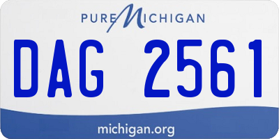 MI license plate DAG2561