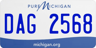 MI license plate DAG2568