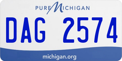 MI license plate DAG2574