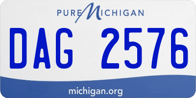 MI license plate DAG2576