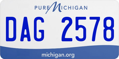 MI license plate DAG2578