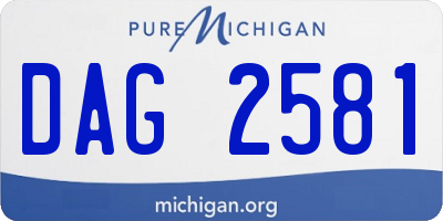MI license plate DAG2581