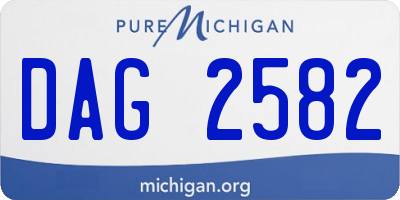 MI license plate DAG2582