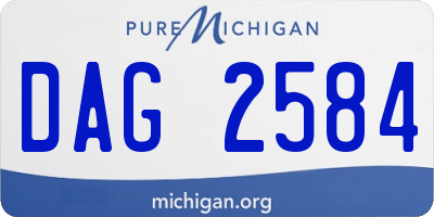 MI license plate DAG2584