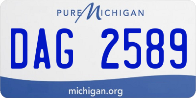 MI license plate DAG2589