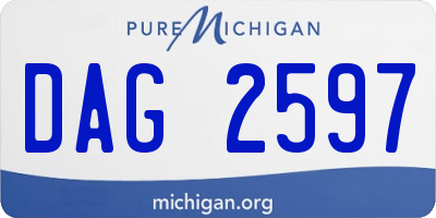 MI license plate DAG2597
