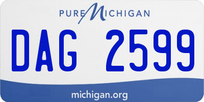MI license plate DAG2599