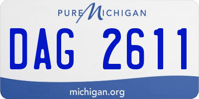 MI license plate DAG2611