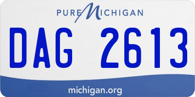 MI license plate DAG2613