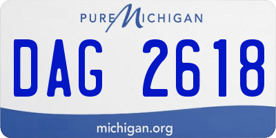 MI license plate DAG2618