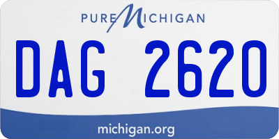MI license plate DAG2620