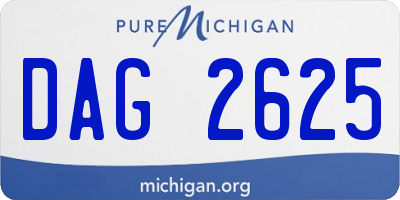 MI license plate DAG2625