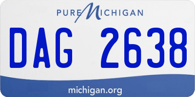 MI license plate DAG2638