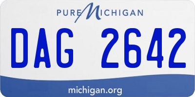 MI license plate DAG2642