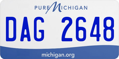 MI license plate DAG2648