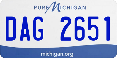 MI license plate DAG2651