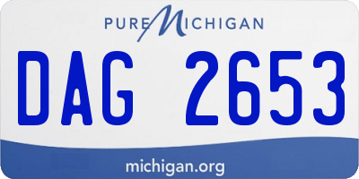 MI license plate DAG2653