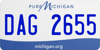 MI license plate DAG2655
