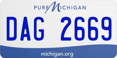 MI license plate DAG2669