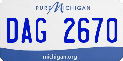 MI license plate DAG2670
