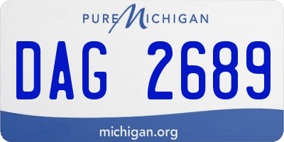 MI license plate DAG2689