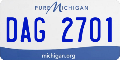 MI license plate DAG2701