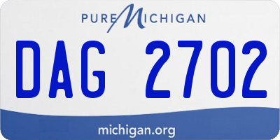 MI license plate DAG2702