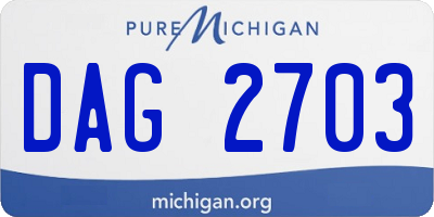 MI license plate DAG2703
