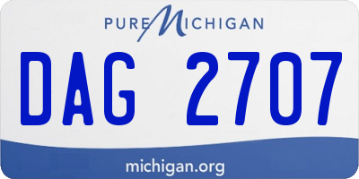 MI license plate DAG2707