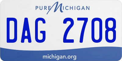 MI license plate DAG2708