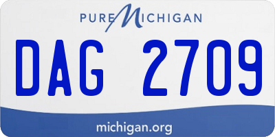 MI license plate DAG2709