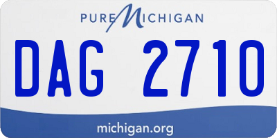 MI license plate DAG2710